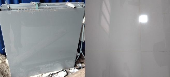 Baldosa 80cmx80cm gris brillante